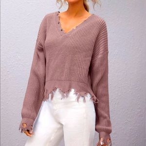 Long sleeve crop top sweater
